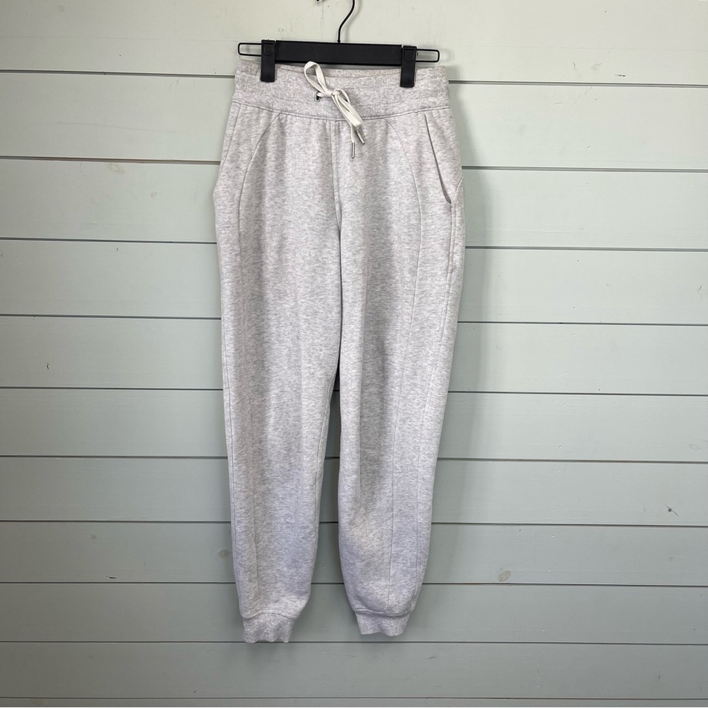 Lululemon scuba high rise joggers 28" fleece‎ gray women's size 2